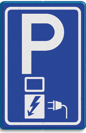 Verkeersbord E8c: Parkeergelegenheid alleen bestemd voor het opladen van elektrische voertuigen
