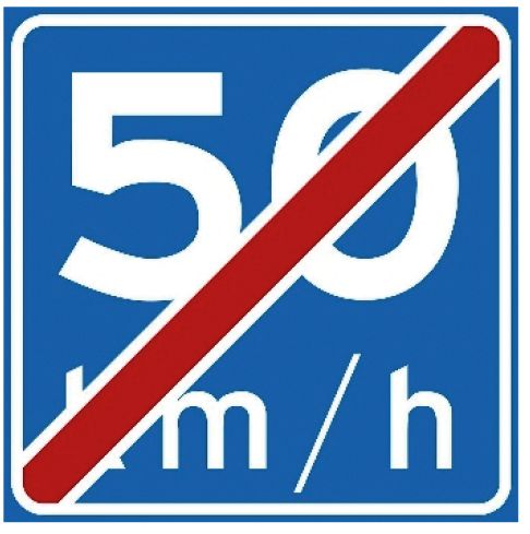 Verkeersbord A5: Einde adviessnelheid