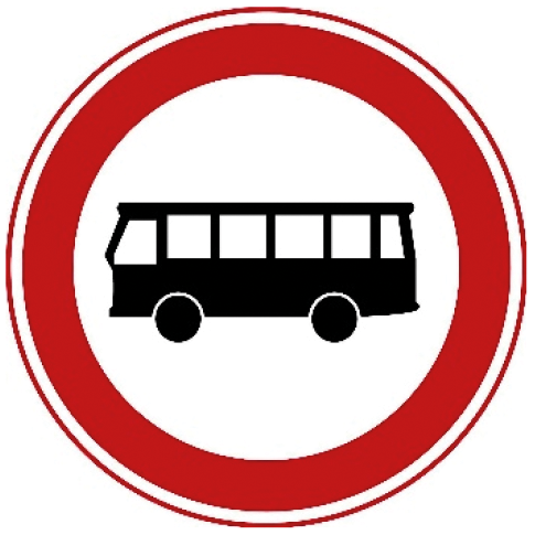Verkeersbord C7a: Gesloten voor autobussen