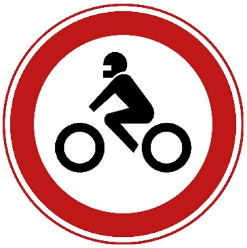 Verkeersbord C11: Gesloten voor motorfietsen