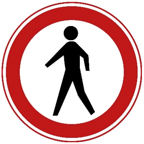 Verkeersbord C16: Gesloten voor voetgangers