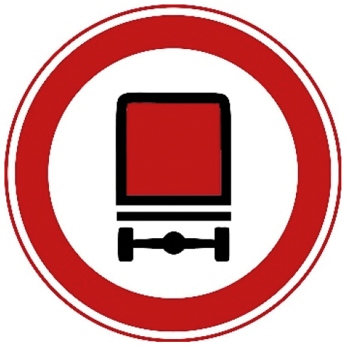 Verkeersbord C22: Gesloten voor voertuigen met bepaalde gevaarlijke stoffen