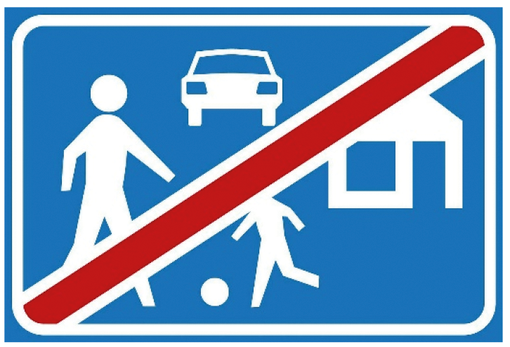 Verkeersbord G6: Einde erf