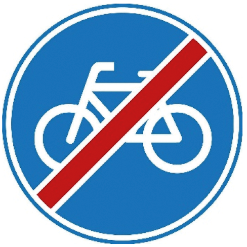 Verkeersbord G12: Einde verplicht fietspad