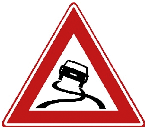 Verkeersbord J20: Slipgevaar