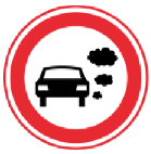Verkeersbord C22e: Gesloten voor personenauto’s, bedrijfsauto’s, vrachtauto’s of autobussen vanwege emissie-eisen (milieuzone of nul-emissiezone)