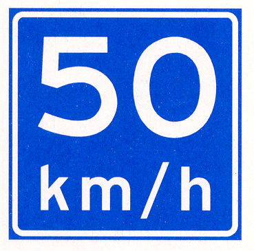Verkeersbord A4: Adviessnelheid