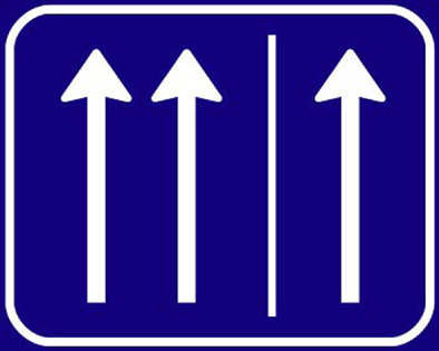 Verkeersbord C23-01: Spitsstrook open