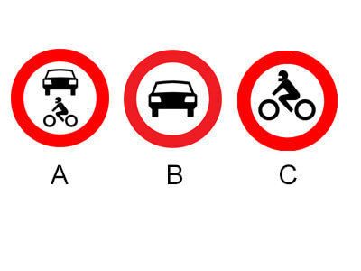 Welk bord geeft een geslotenverklaring aan voor alle motorvoertuigen