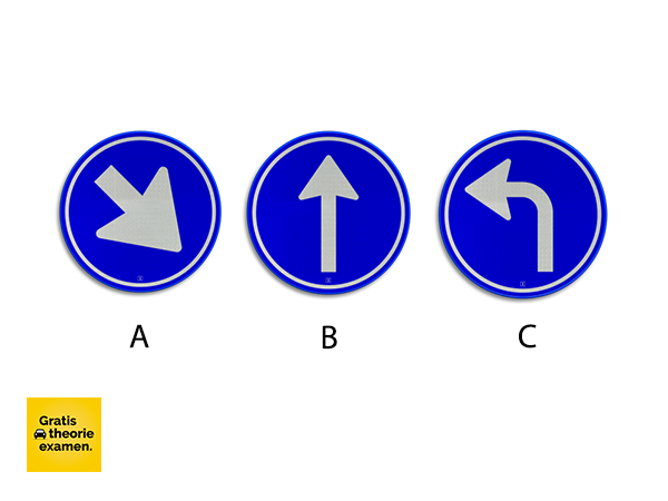 Welk bord geeft geen verplichte rijrichting aan?