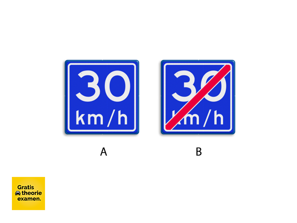 Wel bord geeft aan dat er een maximum snelheid is van 30km/u?